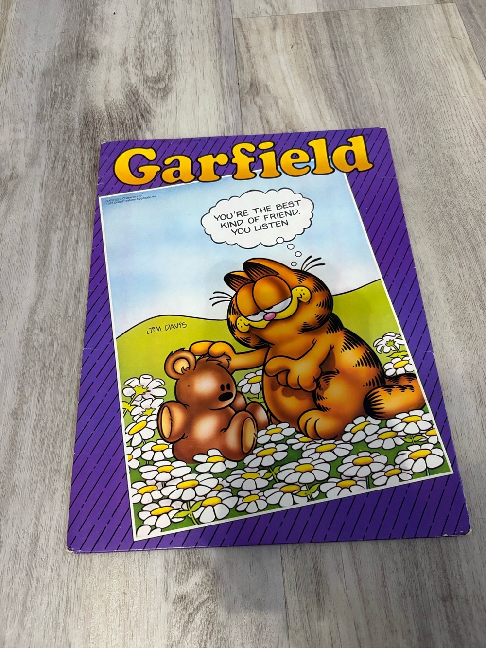 Vintage Mead Purple Garfield & Pooky Bear Folder  33288